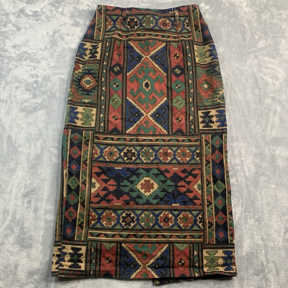 Vintage Circle T by Marilyn Lenox Skirt Size 11/12 Western Southwest Made In USA